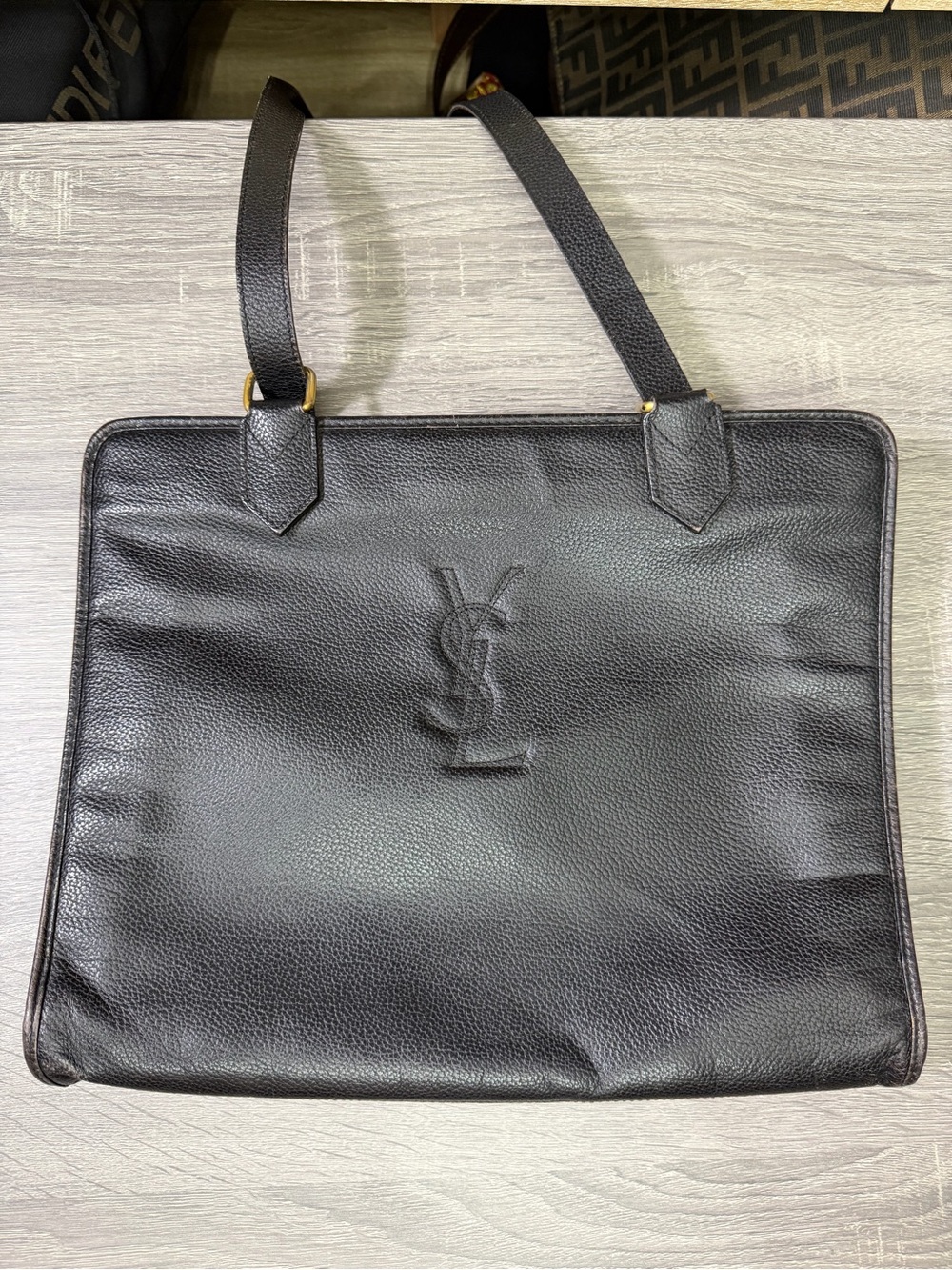 YSL Vintage Leather Shoulder Crossbody Bag
